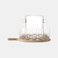Paddle Vodka Serving Set & Oak Paddle L38.5cm Clear