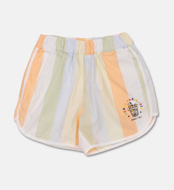 Kenzo Striped Poplin Bermuda Shorts, Cream, 2y, Packshot View