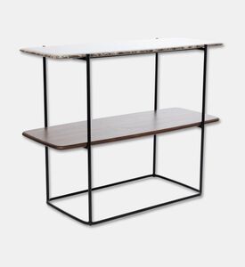 Home Deco and More Shard Single 2-shelves Shelving Unit, Walnut, Packshot View