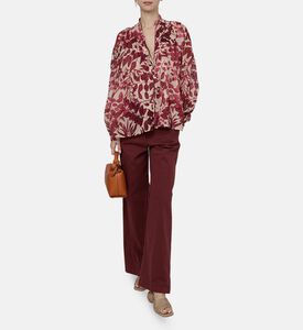 قميص بأكمام طويلة بطبعة أزهار