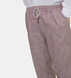 بنطال قطن كتان بخصر مطاطي