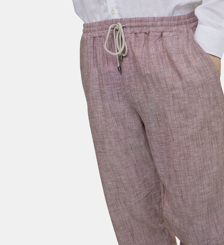 بنطال قطن كتان بخصر مطاطي