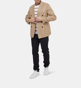 سترة بليزر صوف وفيسكوز بصفي أزرار