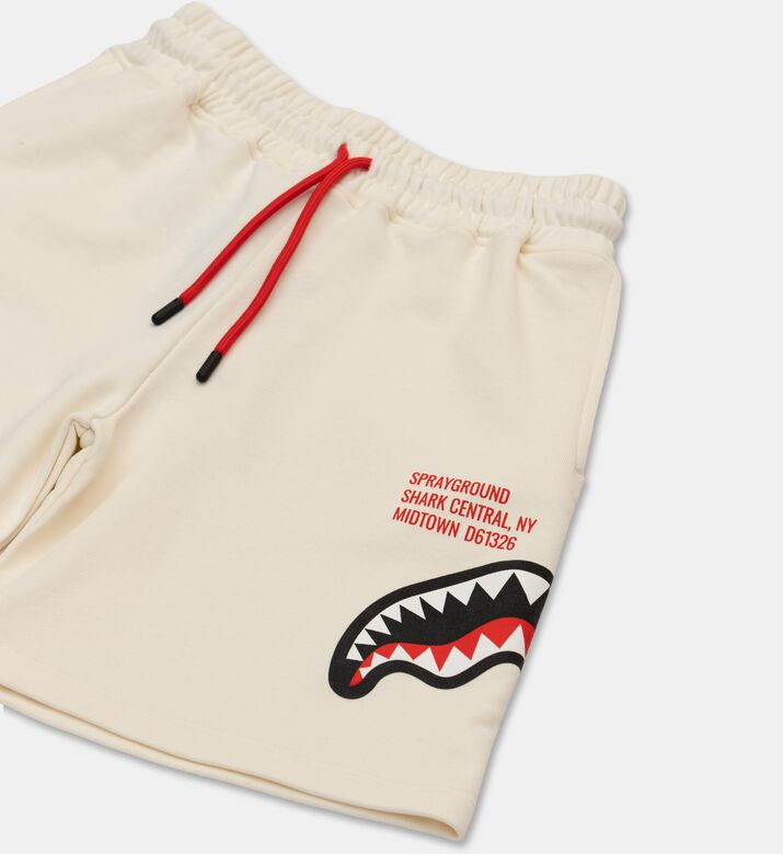 Sprayground Graphic Shark Jersey Shorts, Ivory, 16y, Packshot View