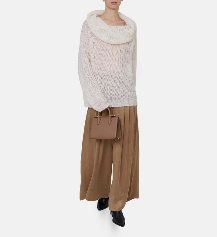 سترة بياقة عالية مطوية محبوكة