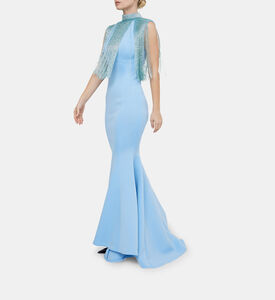 فستان بتصميم حورية البحر مزيّن بالخرز