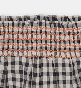 Gingham Seersucker Cotton Shorts