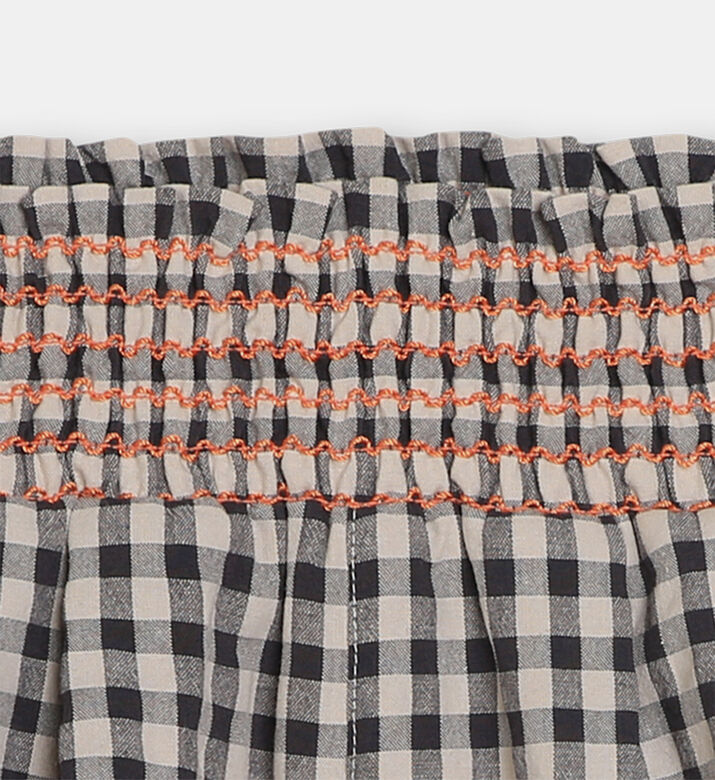 Gingham Seersucker Cotton Shorts