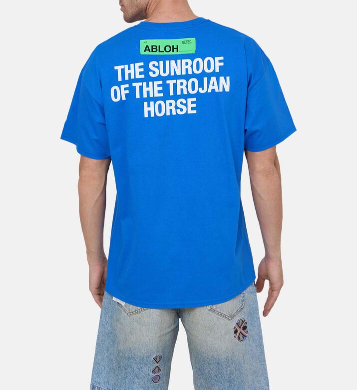 تيشيرت قطن بياقة دائرية بطبعة رسومات