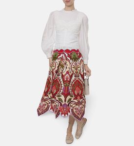 Farm Rio Crochet Long-sleeve Blouse, Model View