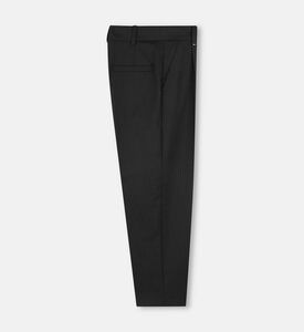 Pinstripe Pattern Pleated Design Slip Pockets Pants