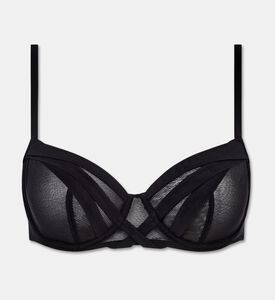Chantelle Mesh Half-cup Underwire Bra, Black, 85, C, Packshot View