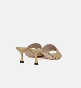 Woven Fabric Kitten Heel Sandal