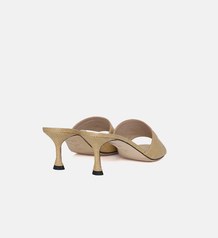 Woven Fabric Kitten Heel Sandal