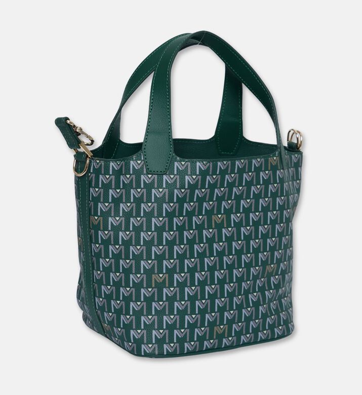 Maya.M Soft Monogram Mini Bucket Tote Bag, Khaki, Packshot View