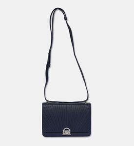 Camille Fournet Signature Calf Leather Pleated Shoulder Bag, Indigo, Packshot View