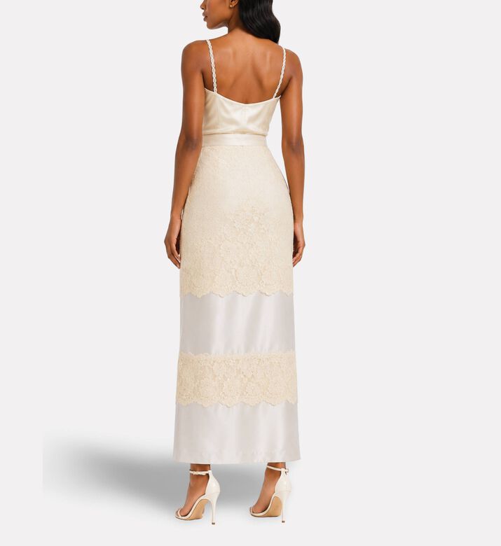 Savanna Lace Organza Pencil Skirt, Model View