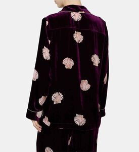 قميص نوم مخمل بطبعة لؤلؤ