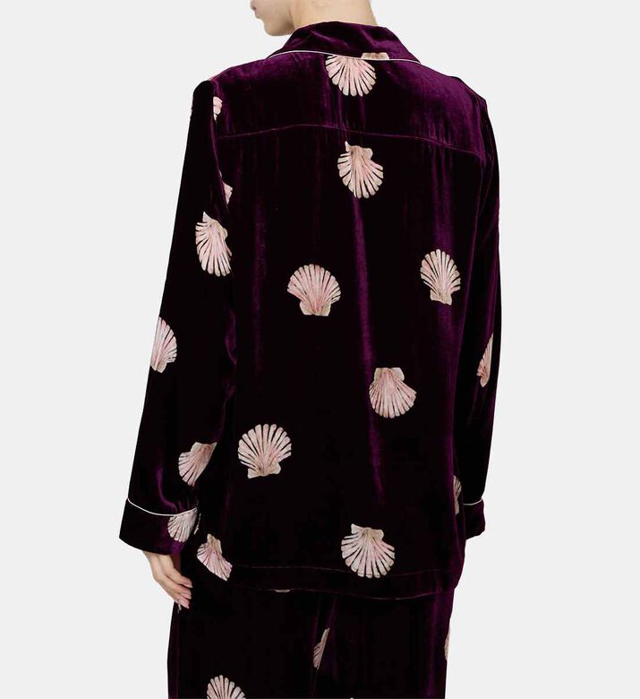 قميص نوم مخمل بطبعة لؤلؤ
