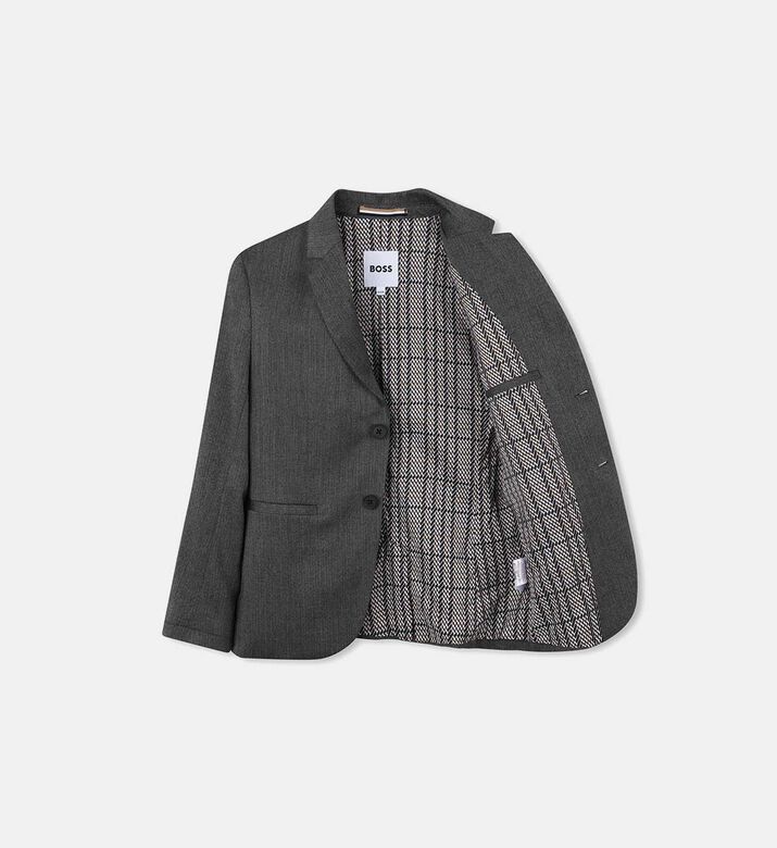 Herringbone-effect Regular-fit Suit Jacket
