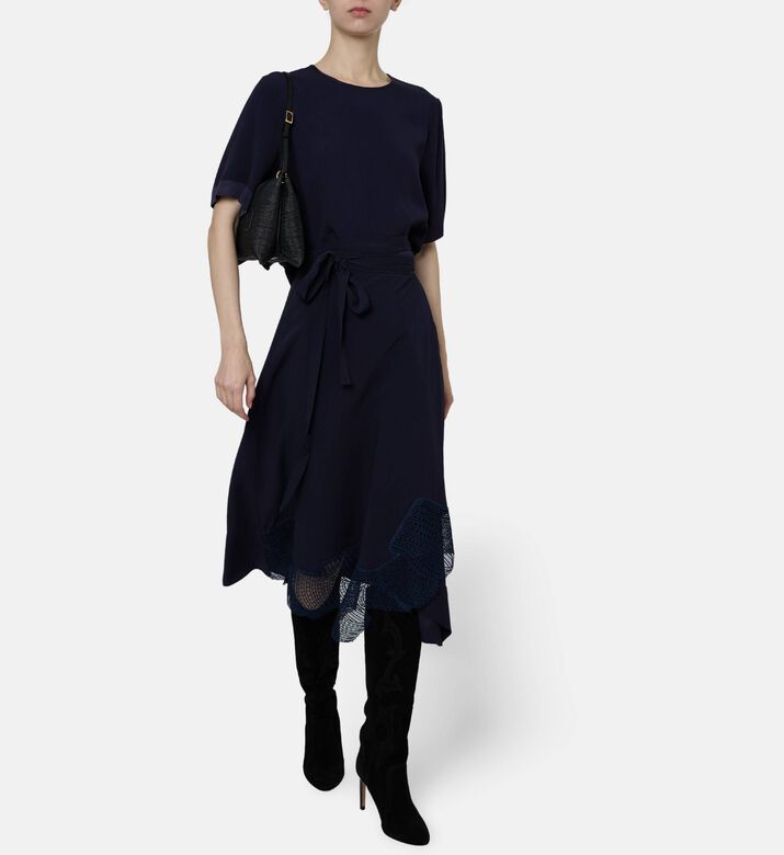 Beatrice B Drape-detail Flared Skirt, Model View