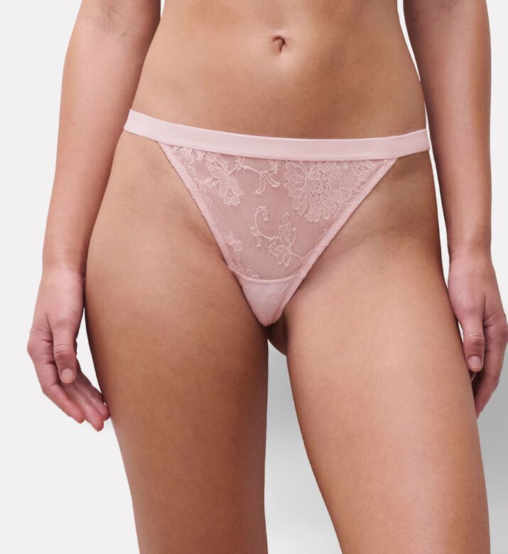 Chantelle Sheer Embroidered Tanga, Model View