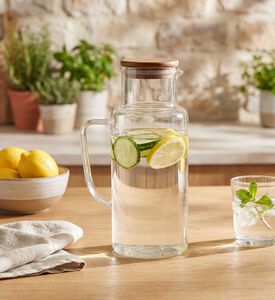 Andrea House Glass Bamboo Lid Water Jar, Packshot View