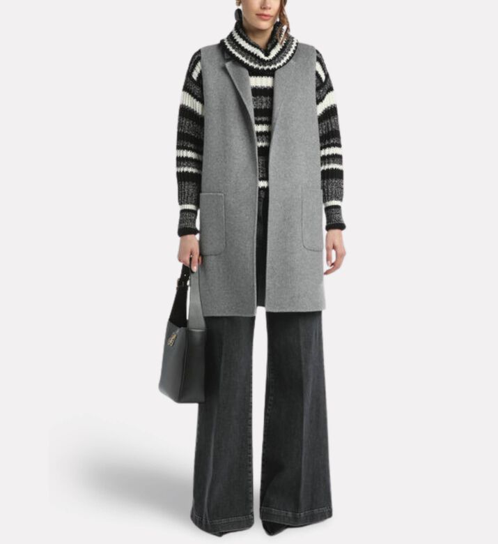 Luisa Spagnoli Coat, Light-grey, L, Model View