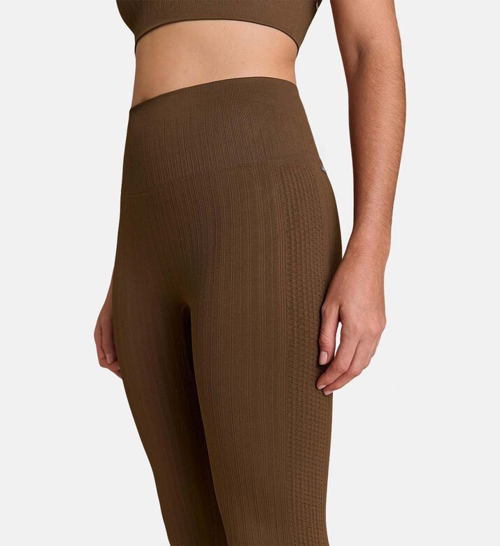 LIVE! Seamless Ribbed High-waist Leggings, Brown, Xs, Model View