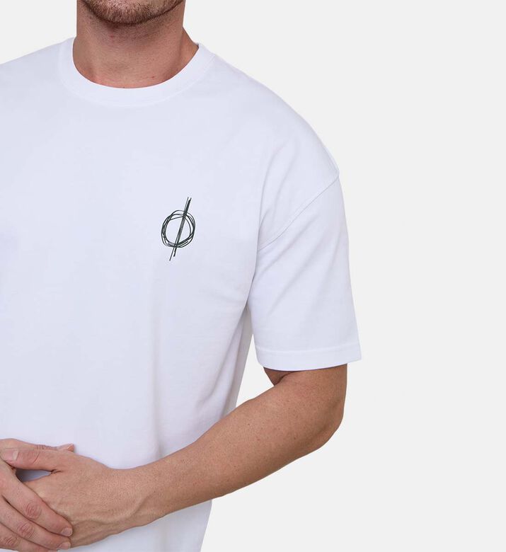 تيشيرت قطن عضوي بطبعة شعار