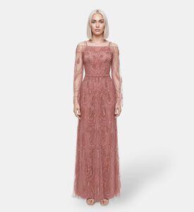 Suzy Matar Sequinned Tulle Evening Gown, Model View
