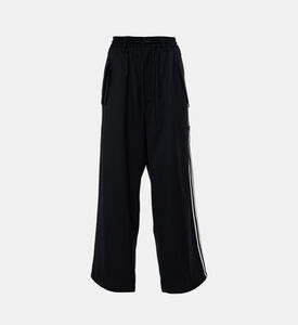 بنطال رياضي واسع الساقين بخصر مطاطي ورباط