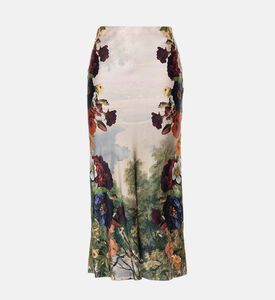 Alice and Olivia All-over Floral-print Flared Skirt, Packshot View