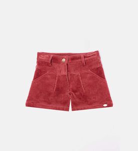 شورت قطن مضلّع برقعة شعار