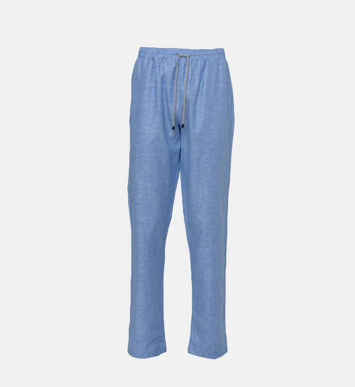 Linen Cotton Elastic Waist Pants