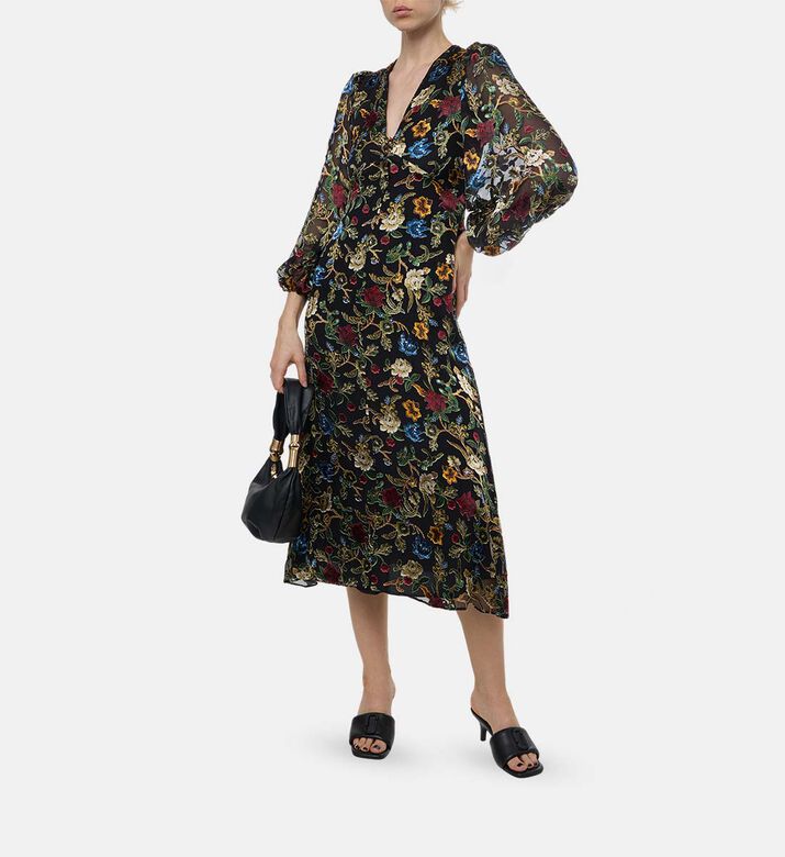 All-over Floral-print Flared Dress