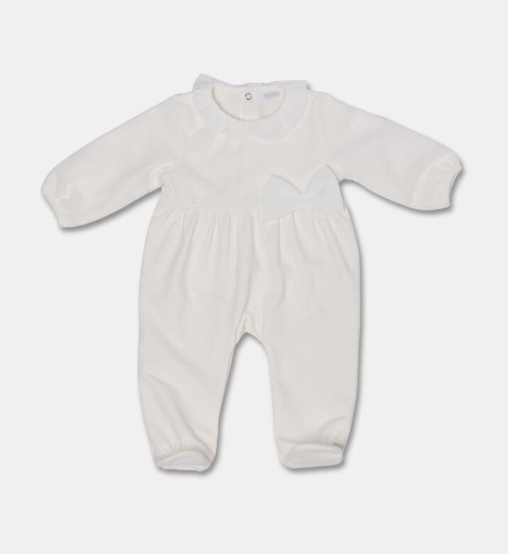 My First Collection Lace Bow Footed Baby Romper, Packshot View