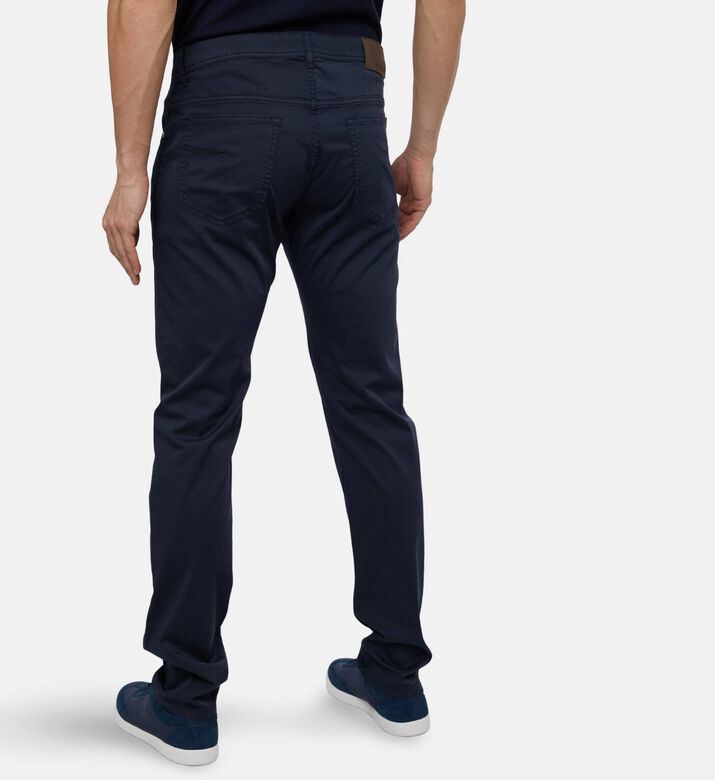 Corneliani Luxury Silk-blend Trousers, Navy, 36, Model View