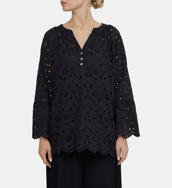 Embroidered Long Sleeve Flared Shirt Embroidered Long Sleeve Flared Shirt