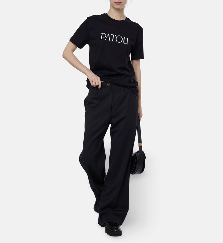 Patou Straight-leg Tailored-fit Pants, Black, 38, Model View