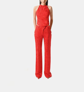 بلوزة منقوشة بظهر ملفوف