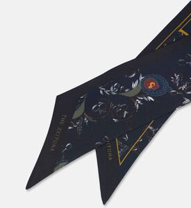 The Zeituna The Nest Gold Silk Logo-detail Rectangular Scarf, Packshot View