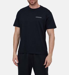 تيشيرت قطن بتطريز شعار بياقة مستديرة