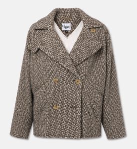 Galeries Lafayette Herringbone Double-breasted Coat, Packshot View