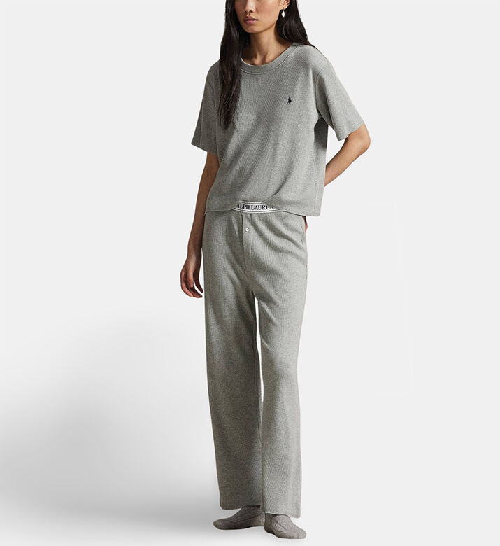 Polo by Ralph Lauren Logo-embroidery Short-sleeve Pajama Set, Model View