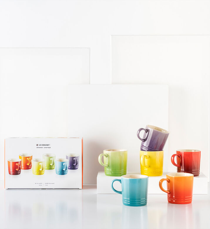 طقم أكواب قوس قزح 6 قطع