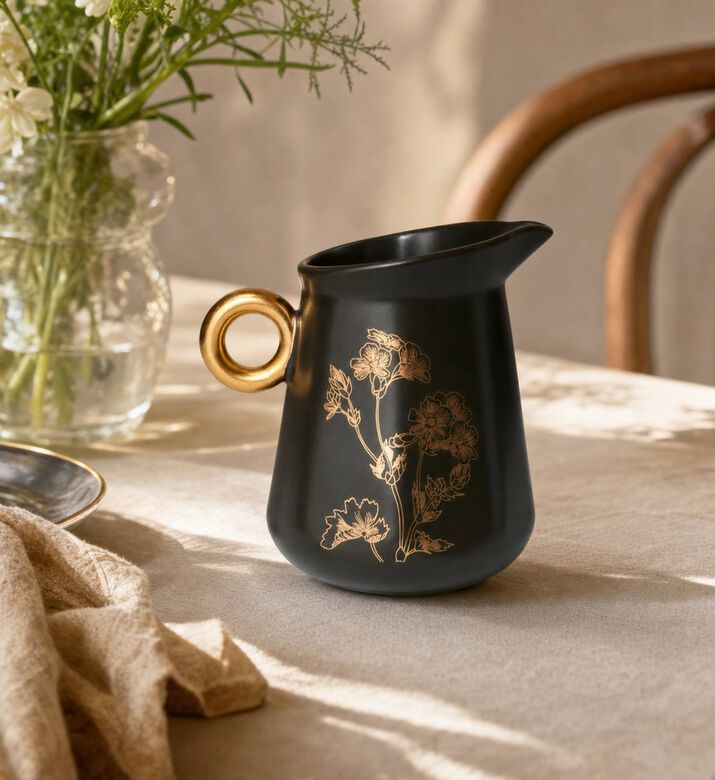 Essenza Masterpiece Milk Jug, Dark-green, 200-ml, Model View