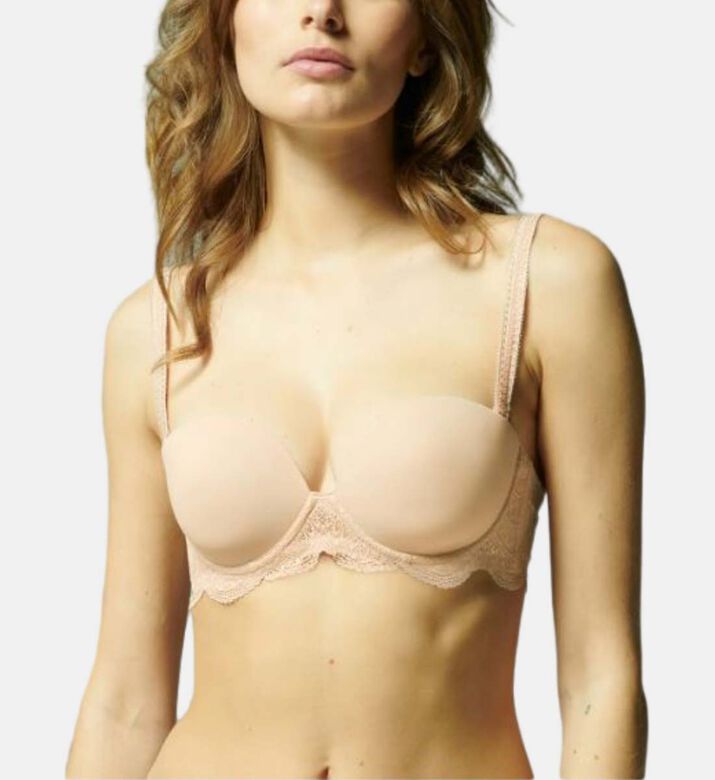 Lace Plunging Bandeau Underwire Bra