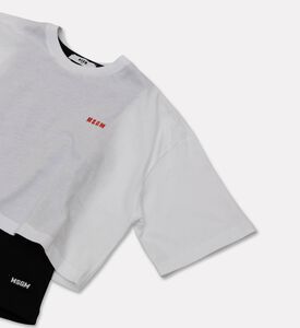 M S G M Cropped Logo-print T-shirt, Packshot View