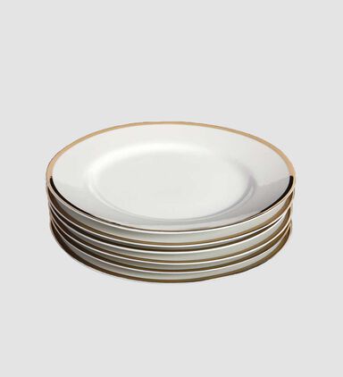 Gold-rimmed Soup Plates 6-piece Set - 20 Cm